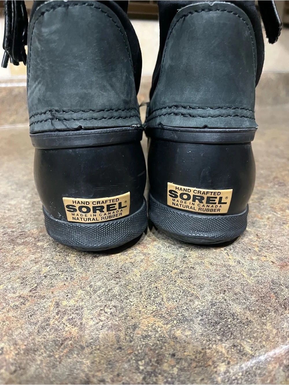RARE Vintage Sorel Made in Canada Black Tassel Rubber Snow Boots Women’s 8